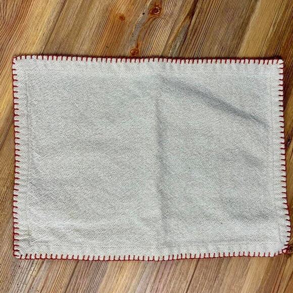 Boho Beige Fabric Placemats with Orange Details - Picture 4 of 4